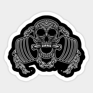 Barbell Skull Sticker